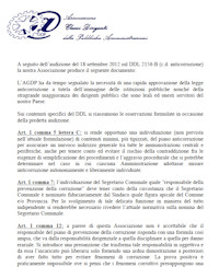 Documento su DDL "Anticorruzione"